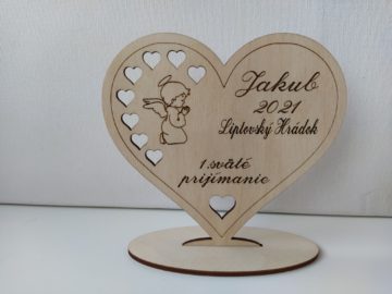 Drevené srdiečko 1. sväté prijímanie