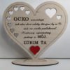 Drevené srdiečko pre OCKA na podstave