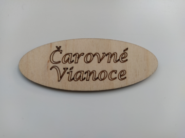 Drevený ovál Čarovné Vianoce