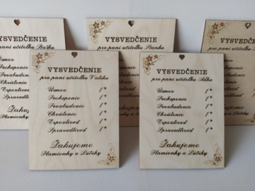 Vysvedčenie pre pani učiteľku