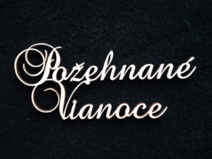 Drevený nápis Požehnané Vianoce