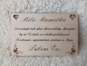 Drevená tabuľka - Poďakovanie Mamičke