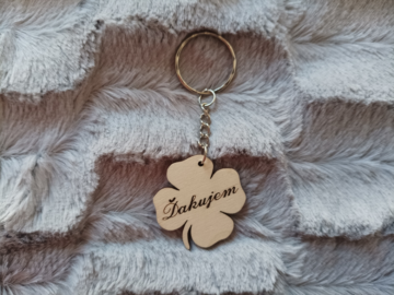 Prívesok na kľúče štvorlístok - Ďakujem