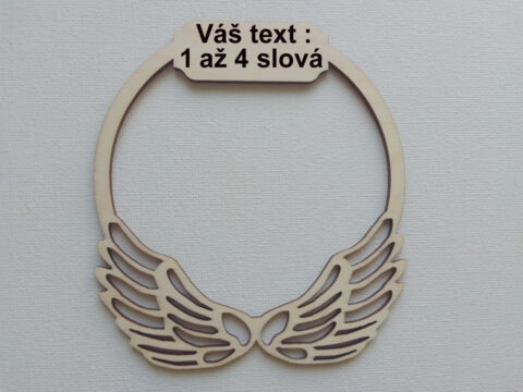 anjelské krídlo s textom