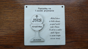 Drevená tabuľka : 1. sväté prijímanie