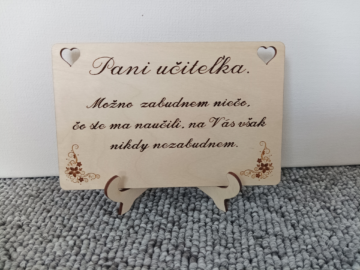 poďakovanie učiteľke