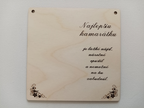 tabuľka kamarátke