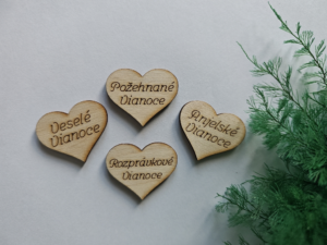 Drevené srdiečko s textom