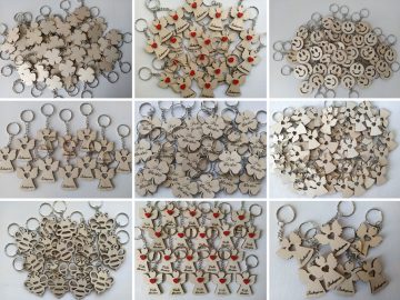 Drevené kľúčenky / prívesky